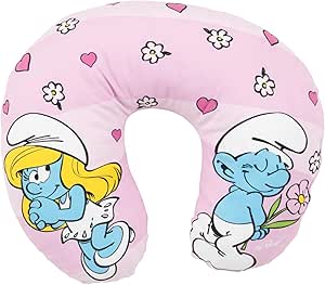 United Labels The Smurfs - Smurfette Travel Neck Pillow Comfortable Travel Pillow Neck Pillow Car Plane Pink