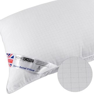 Homescapes Anti Stress Super Microfibre Pillow Anti-Static Carbon Fibres Extra Fill for Side Sleepers, 48 x 74 cm (19 x 29) UK Standard Size