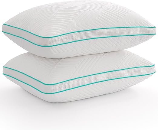 Twirest Shredded Memory Foam Pillows, Hypoallergenic, Hotel Bed Pillows for Comfortable Sleeping, Machine Washable, Standard Size (48 x 74 cm), Pack of 2