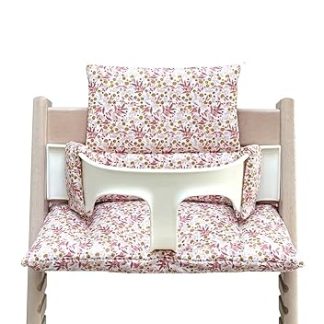 Blausberg Baby Seat Cushion Set Compatible with Tripp Trapp Stokke High Chair, Handmade in Germany, All Materials Oeko-Tex Standard 100 Certified - Flower Meadow Pink Blush