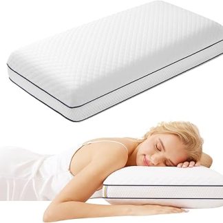 Autsel Gel Memory Foam Pillow, Ergonomic Pillow with Removable Cover and Cover, Orthopaedic Pillow for Side Sleepers, Pillow Neck Pain, 70 x 40 x 13 cm