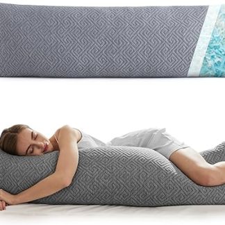 NOFFA Side Sleeper Pillow 39 x 137 cm Long Pillow for Side Sleepers with Crushed Memory Foam Pregnancy Pillow Viscoelastic Foam Body Pillow with Cover, Adjustable Filling