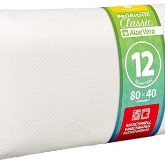 Mabamaho Probiotic Neck Support Pillow 80 x 40 cm in 6 Heights 8 - 18 cm Machine Washable The orthopaedic pillow in 8 variants for all types of sleep. Hypo-allergenic cover with silver ions.