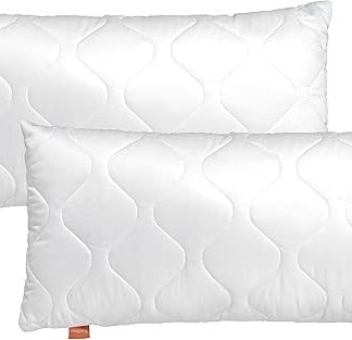 Sleepling 190026-P Comfort 200 Pillow, Microfibre Cotton Blended Fabric, White, 40 x 80