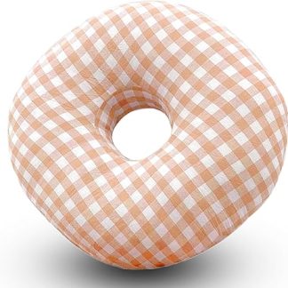 SPORWAY Doughnut Pillow: Pillow with Hole, Neck Pillow for Side Sleepers, Leeping Ring for Side Sleepers for Pain Relief in the Ear, Ear Cushions for Ear Pain (Orange)