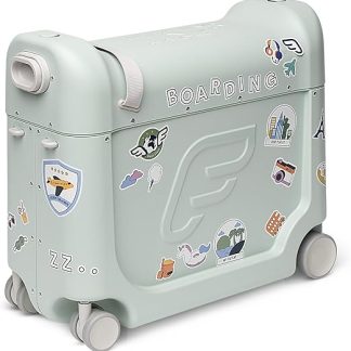 JetKids By Stokke BedBox - Travel Bag for Kids and Flying Bed - Helps Your Child Relax and Sleep on the Plane - Approved by Many Airlines - Best for Ages 3 to 7, Green Aurora