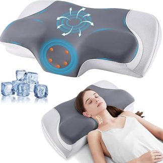 YunNasi Ergonomic Memory Foam Pillow Neck Pillow Side Sleeper Pillow for Sides, Back & Stomach Sleepers