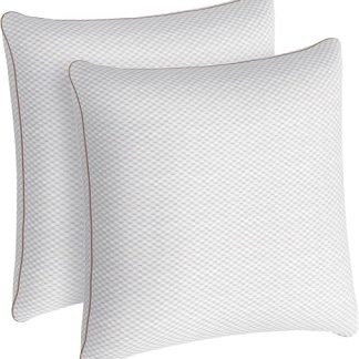 ALOTCHE Pillow 80 x 80, Set of 2 Pillows with Removable Bamboo Fibre Cover, Washable Soft Microfiber Filling Pillow for Bed, Sofa Cushion and Decorative Cushion for Couch or Bed