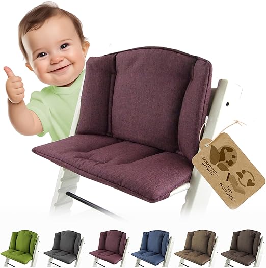 BambiniWelt by Rafael K. Replacement Cover Seat Cushion Set Compatible with Stokke Tripp Trapp for Highchair Child's Chair Model 1 (Bordeaux)