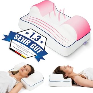 MKS. Anti-Ageing Memory Foam Pillow - Fights Wrinkles, Acne and Ageing, Extra Bamboo Cover, for a Restful Sleep