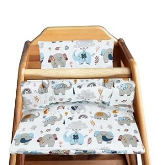 Kids Seat Cushion, 186G Pure Cotton, Waterproof, Breathable Seat Cushion, Easy to Attach to Children's Chair, High Chair Cushion, Seat Cover for Stokke Tripp Trapp High Chair