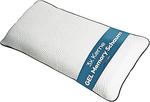Lunea Möbel Memory Foam Pillow 40 x 80 cm - Orthopaedic Neck Support Pillow with Gel & Viscoelastic Foam - Height Adjustable, Ergonomic & Breathable - For Neck & Back Pain