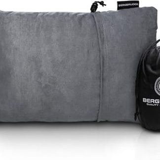Bergbruder compressible travel pillow - neck pillow made of shredded memory foam - outdoor camping pillow ultralight & compact