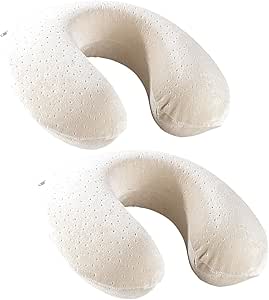 Newgen Medicals Car Neck Pillow: Spa Neck Pillow Made of Thermoactive Memory Foam, Set of 2 (Premium Neck Pillow, Neck Pillow Memory Foam, Neck Roll for Sleeping)