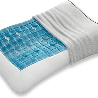 Technogel® Anatomic Curve Orthopaedic Neck Support Pillow - Patented, Non-Toxic & Certified - HWS Gel Pillow for Back and Side Sleepers Including Pillowcase 66 x 40 x 13 cm