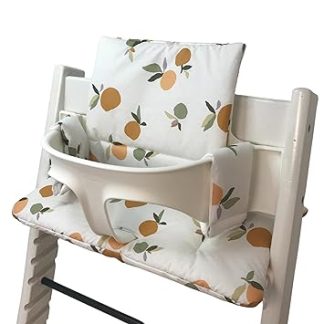 LUCCA kids Stokke Tripp Trapp High Chair Seat Cushion - Laminated Coating for Easy Cleaning (White)