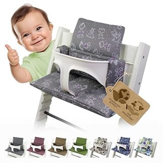 BambiniWelt Seat Cushion Cover Set for Stokke Tripp Trapp High Chair, Replacement Cushion 2 Pieces, 20 Colour Choices