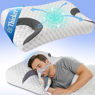 CPAP Memory Foam Pillow for Side Sleeper, Sleep Apnea Pillow for Sleeping, CPAP Nasal Pillows Suit for All CPAP Masks User, Orthopedic Neck Support Pillow Relief Neck Pain for Side Sleepers-King Size