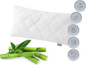 XDREAM Bamboo Pillow Perfect for All Sleeping Positions, Easy Care and Environmentally Friendly, Suitable for Allergy Sufferers, Moisture-Absorbing Bamboo, Oeko-Tex Certified, 40 x 80 cm