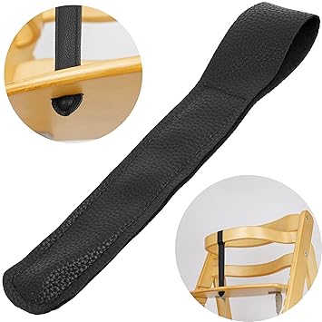 High Chair Crotch Strap, 1 Piece, Black, PU Leather, Safety Belt Compatible with Stokke Tripp Trapp, Roba Sit Up, Safety 1st, Kinderkaft, Strap Strap Children's High Chair, Belt Strap Front Bar