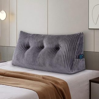 SLIGUY Back Cushion, Long Wedge Cushion, Lumbar Cushion, Bed Back Support, Wedge Shape Back Support Cushion, Seat Cushion for Bed, Sofa, Headboard, Reading Cushion, Headboard Cushion (100 x 50 x 20