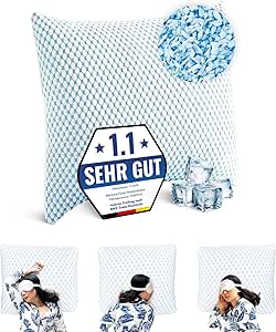Memory Foam Pillow 80 x 80 cm - Soft Gel Pillow for Side Sleepers - Ergonomic Cloud Pillow with Removable Cover