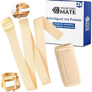 Crotch Strap and Belt Protector Set for Highchair, 2 Pack, Beige, Strap Straps Compatible with Hauck Alpha Beta, Stokke Tripp Trapp, Roba Sit Up, Soft Neoprene Cover, Belt Pads, Step Strap, Children's