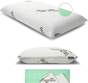 bes Memory Foam Pillow | 15 cm Height | Side Sleeper Pillow | For Adults | Aloe Vera | Made in Italy