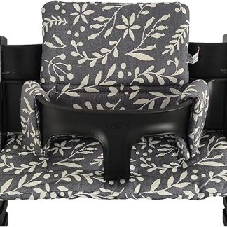 Shabany® High Chair Seat Cushion 100% Organic Cotton Classic Cushion Seat Cover High Chair Cushion 2-Piece Suitable for Stokke Tripp Trapp High Chair Machine Washable Easy Attachment