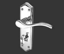 Paris Door Handle Collection - Lock Set - Satin Chrome