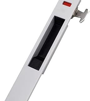 Pumixiy Heavy Duty Sliding Door Handle Lock Strip Single Side Hook Lock Stainless Steel Hardware For Glass Patio Door (white)