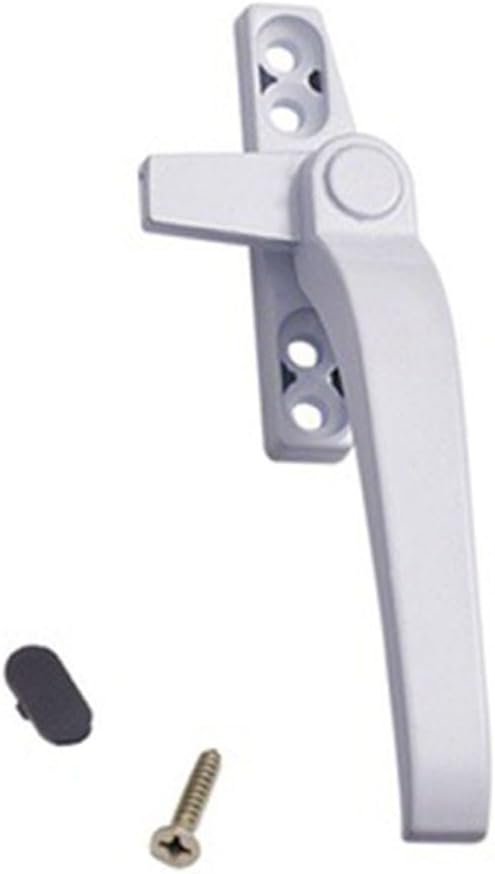 Jotekonoby for Window Door Handle with Lock Zinc Alloy Rust Resistant Casement Handle Hardware with Screw and Decorative Cover for Secure Fixing (White Right)