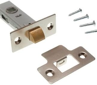 TUBULAR MORTICE LATCH DOOR LOCK CATCH 63MM CP WITH SCREWS