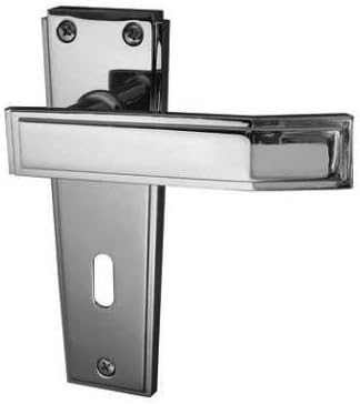 Art Deco Pol / Chrome Lever Lock Door Handles JV253PC