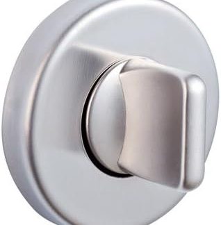 Vachette Set of Linox and Ovalis Rosettes with Lock for Toilet Doors and Bathrooms – Diameter 52 mm, Distance 38 mm – Invisible Attachment – Stainless Steel Finish