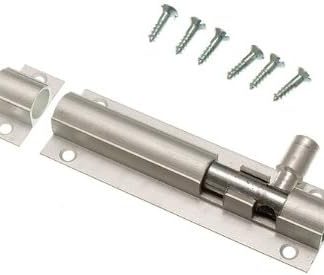 10 Of Door Bolt Barrel Slide Lock 75Mm 3 Inch Aluminium + Screws