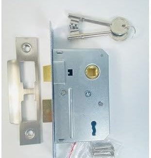 3 Lever Sash Lock Internal Door Lock in Satin Stainless Steel Finish Dimensions 63x22x125