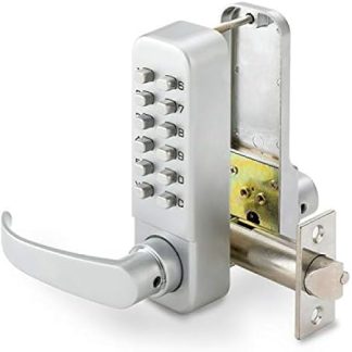 Mechanical Digital Door Lock with Lever and Satin Chrome Finish - Easy Code Plus