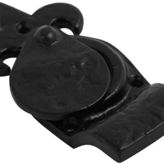 VIBE Fleur De LYS Front Door Cylinder Pull with Curved Finger Grip and Latch Pull for Cylinder Locks in Black