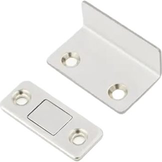 Ultra-Thin Door Lock Cabinet L-Shaped Door Closer Cabinet Door Lock Door Stop Furniture Accessories Strong Magnetic Kitchen Accessories(Silver 1pc)