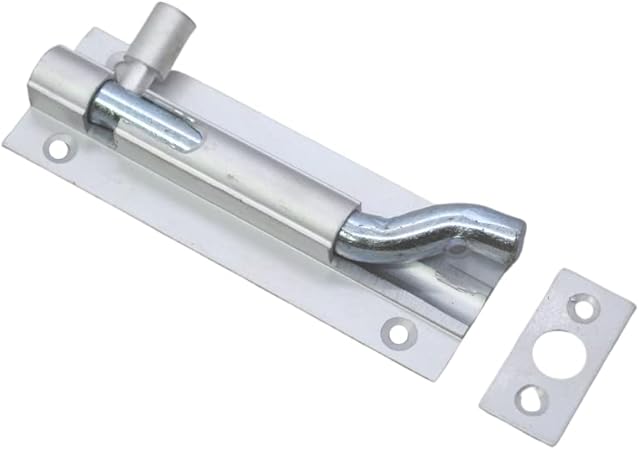 Vibe 25mm Barrel Bolt Necked 150mm x 25mm on Satin Anodised Aluminium, Surface Mounted Door Bolt, Sliding Door Lock, Lock Bolts for Securing Internal Doors for Bedrooms, Bathrooms, and Cupboards