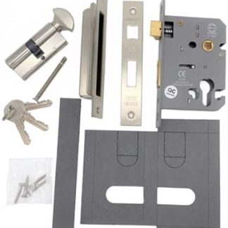 76mm FD30 Fire Rated Mortice Sashlock, Euro Profile Cylinder and Intumescent Door Pack