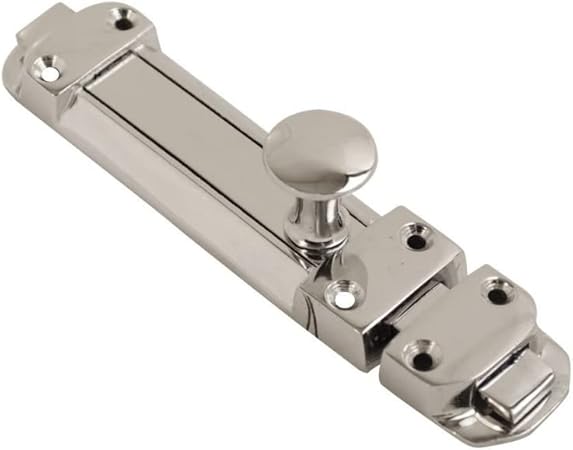 Vibe Surface Door Bolt 100mm on Chrome, Surface Mounted Door Bolt, Sliding Door Lock, Lock Bolts for Securing Internal Doors for Bedrooms, Bathrooms, Storage Units and Cupboards