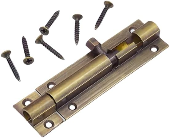 1 Piece 3 Inches Brass Door Lock Bolt Bronze Sliding Gate Bolt for Door/Gate/Balcony/Bedroom/Bathroom