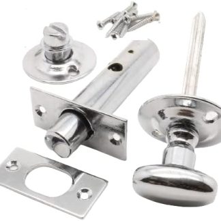 TRTO Chrome Color Bathroom Door Lock and Screws Toilet Security Turn Dead Bolt Easy to Use and Fit