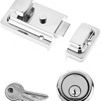 Yale YES-NL-CH Essentials Nightlatch, 60mm backset, Chrome Finish
