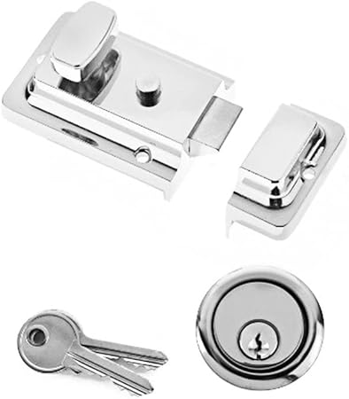Yale YES-NL-CH Essentials Nightlatch, 60mm backset, Chrome Finish