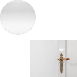 YAZANY Key Hole Cover Plate, 2Pcs Repair Escutcheon Door Lock Cover Door Plate, Blank Self Adhesive Fix Satin Stainless Steel 20mm Diameter