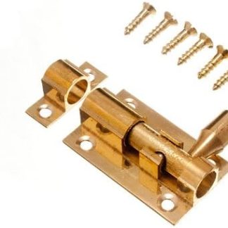 6 Of Door Bolt Barrel Slide Lock 38Mm 1 1/2 Inch Brass With Screws