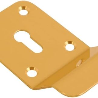 Vibe Cylinder Pull Keyhole 90x45mm on Polished Brass, Front Door Pull for Use on Doors for Security, Cylinder Lock with Curved Finger Grip, Latch Pull, Front Door Handle for Cylinder Locks